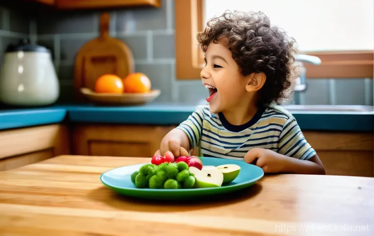 소아 비염 완화를 위한 천연 요법 - **Prompt:** A cheerful child, approximately 6-7 years old, dressed in comfortable, light play clothe...