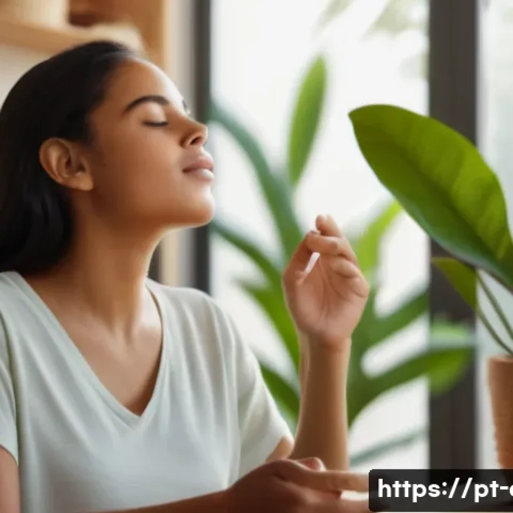 성대 이상 예방을 위한 목 관리법 - A young Brazilian woman in a bright, cozy living room performing gentle vocal exercises in the morni...